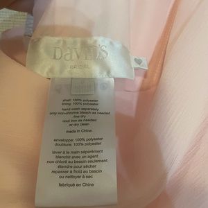 David’s bridal light pink bridesmaid dress.